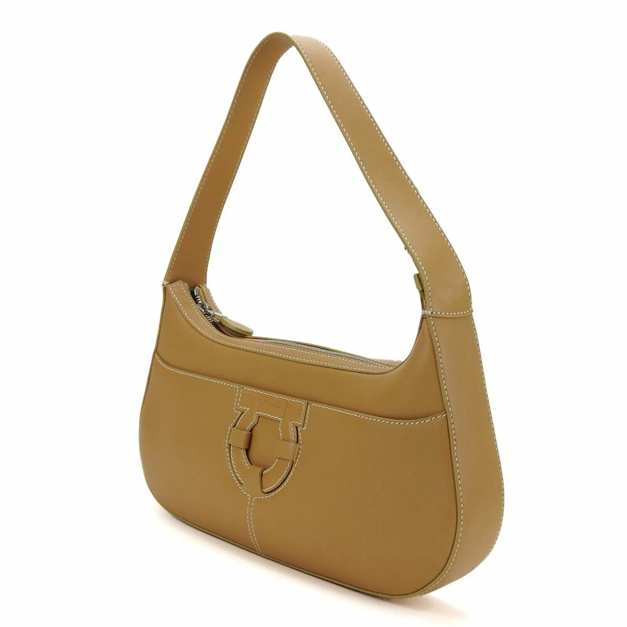 Salvatore Ferragamo Gancini Leather Shoulder Bag (Pre-Owned)