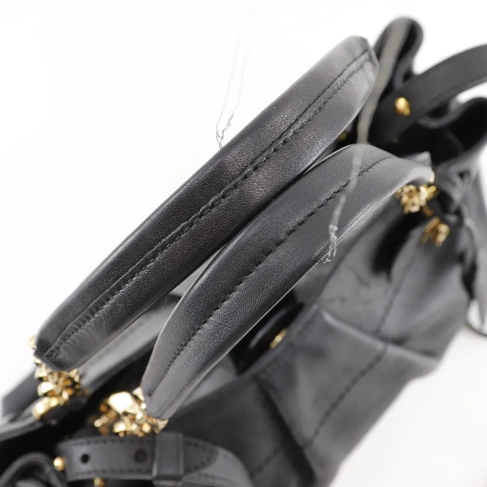 Salvatore Ferragamo Handbag EE-21 D477 Calfskin black 2WAYShoulder Florence Gancini Women Used