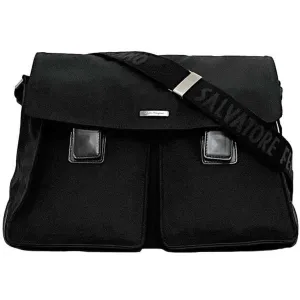 Salvatore Ferragamo Nylon Leather Messenger Bag Shoulder Bag (Pre-Owned)