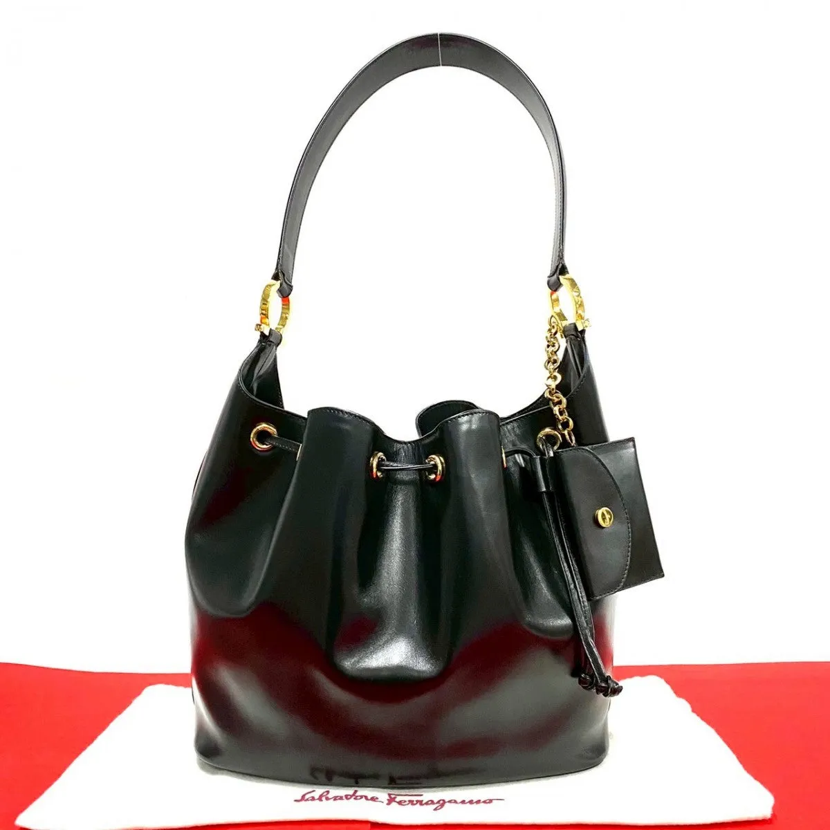 Salvatore Ferragamo Shoulder Bag leather black
