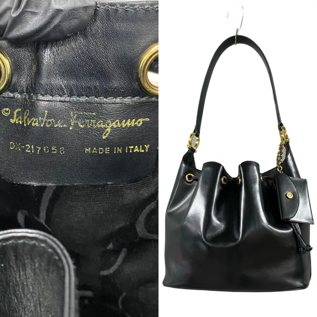 Salvatore Ferragamo Shoulder Bag leather black