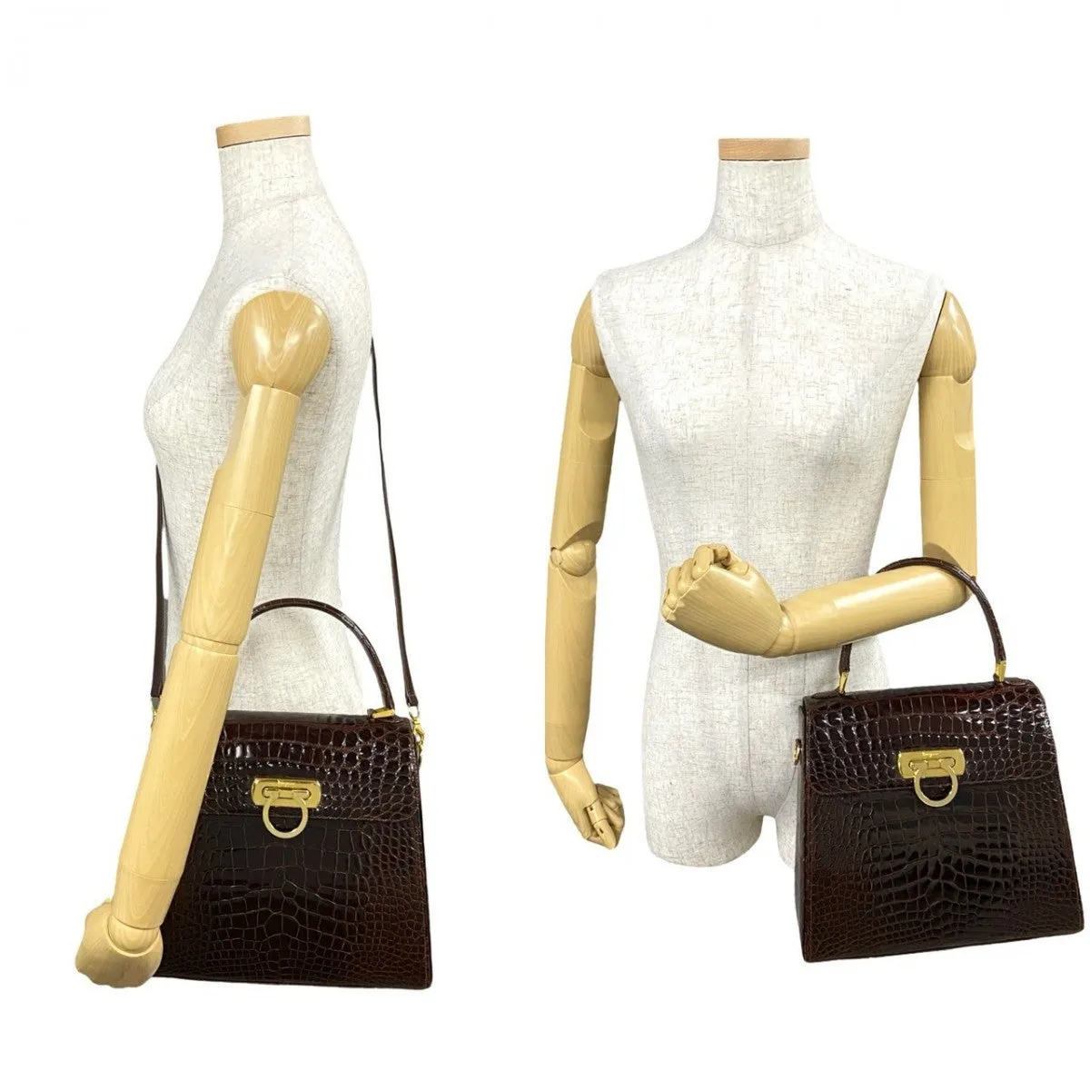 Salvatore Ferragamo Shoulder Bag leather Brown