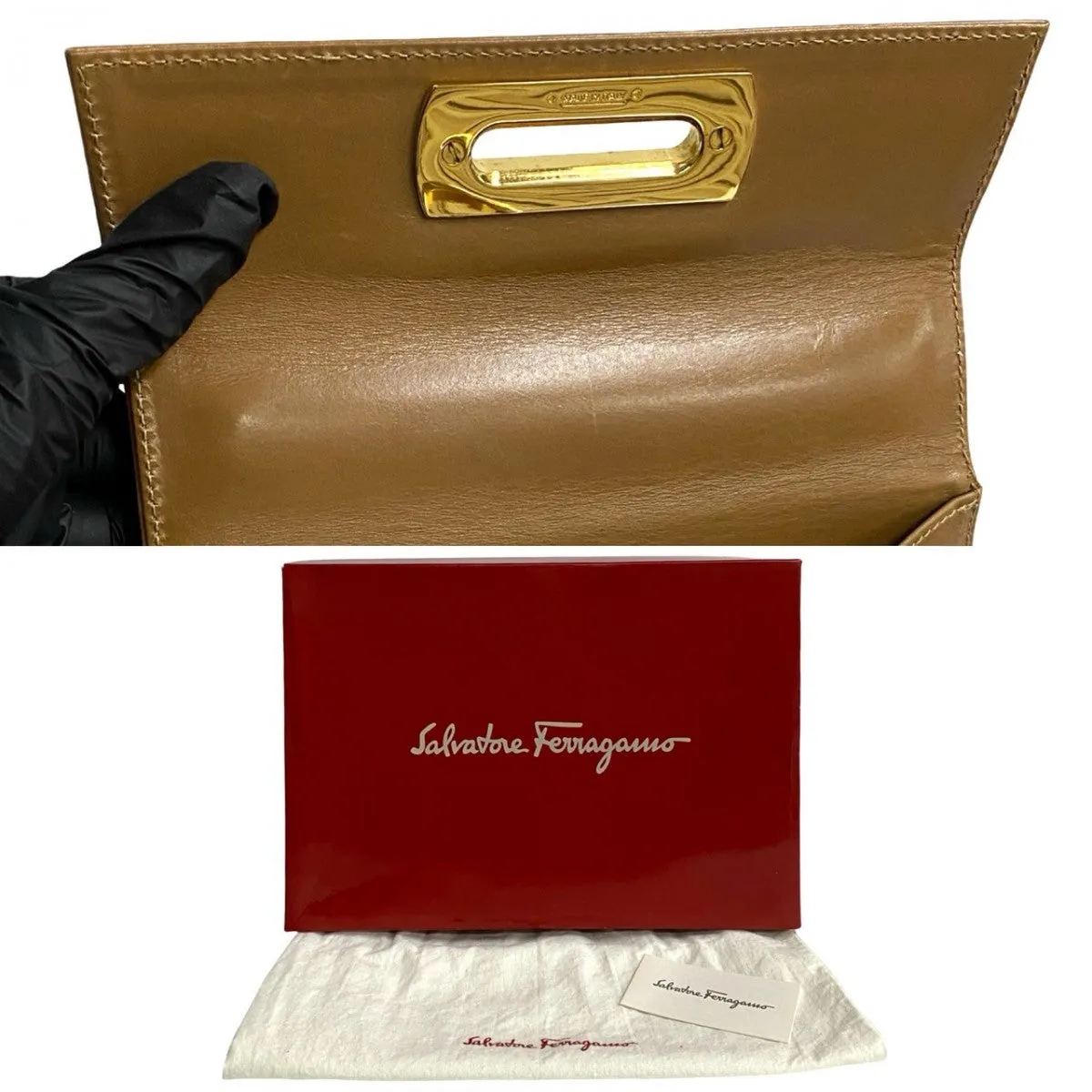 Salvatore Ferragamo Shoulder Bag leather Brown