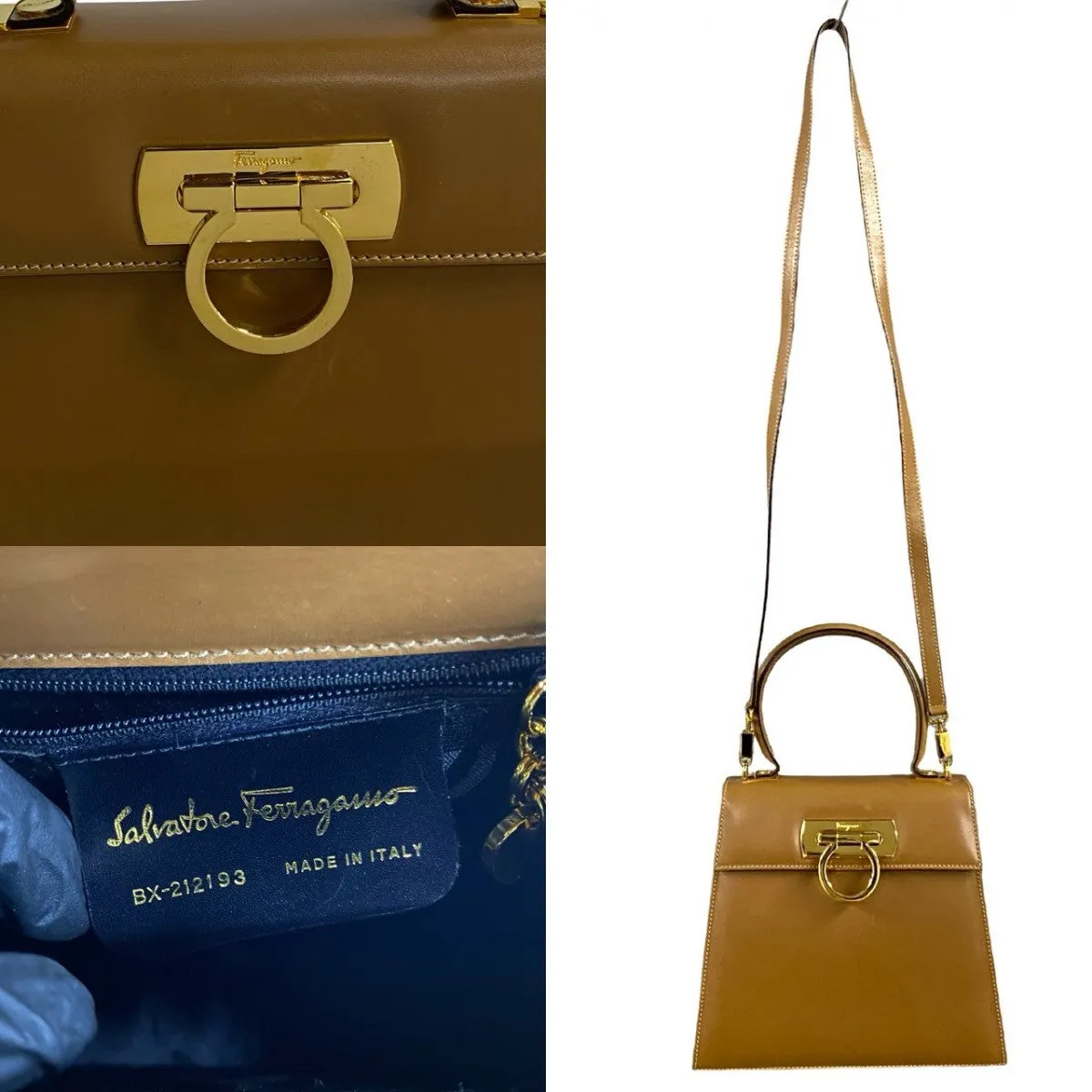 Salvatore Ferragamo Shoulder Bag leather Brown