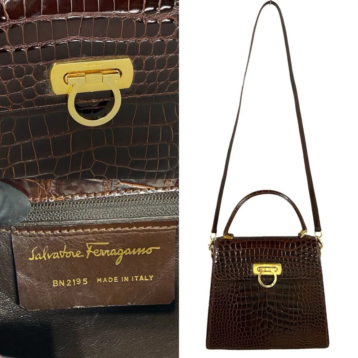 Salvatore Ferragamo Shoulder Bag leather Brown