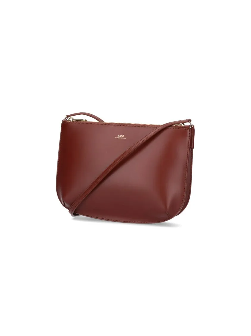 Sarah" Brown Leather Shoulder Bag
