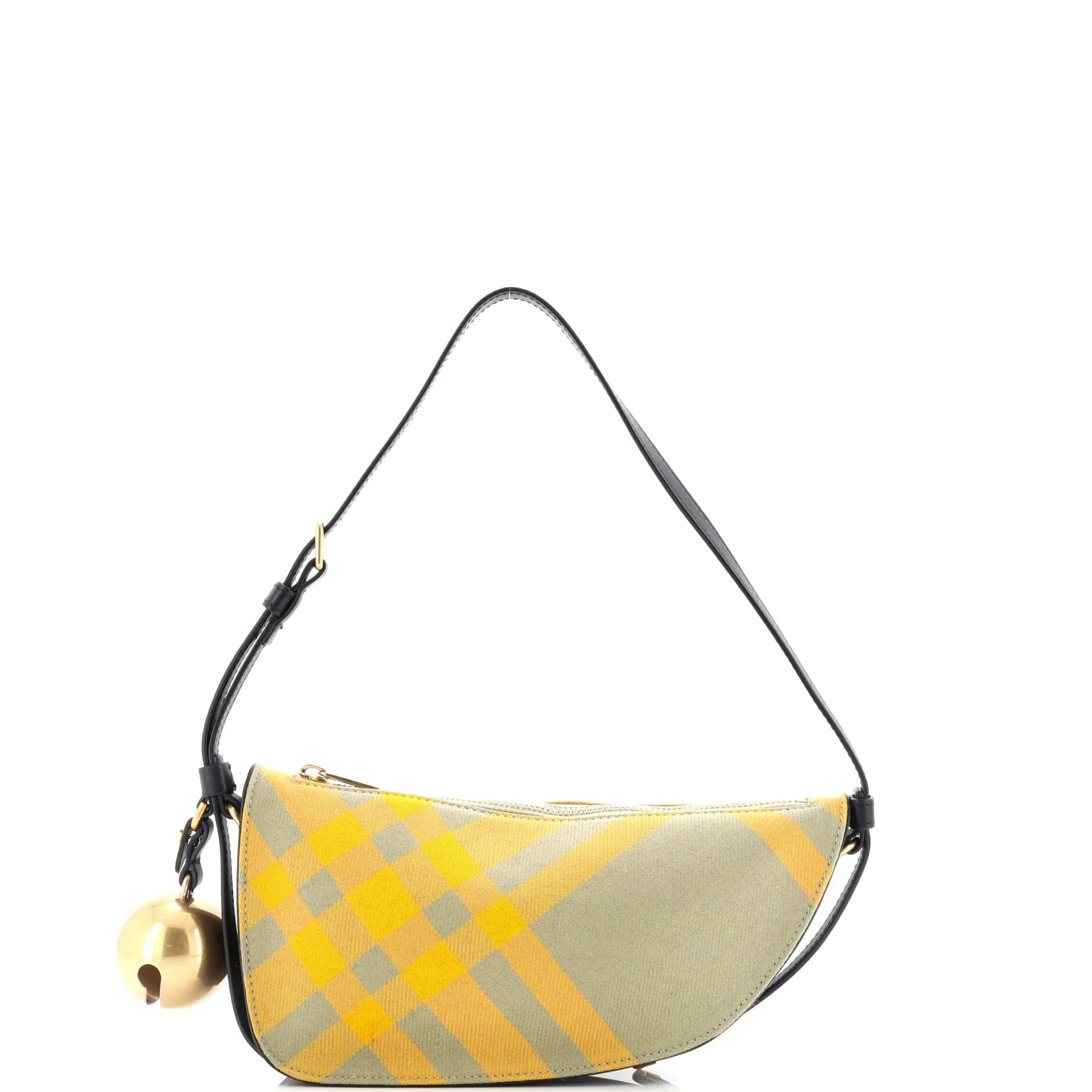 Shield Sling Shoulder Bag Check Canvas and Leather Mini