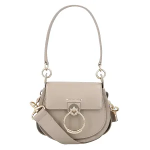 Small Tess Bag In Shiny Leather And Suede Grey