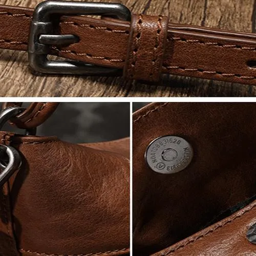 Small Womens Green Leather Bucket Handbag Vintage Brown Barrel Shoulder Bag Purses for Ladies