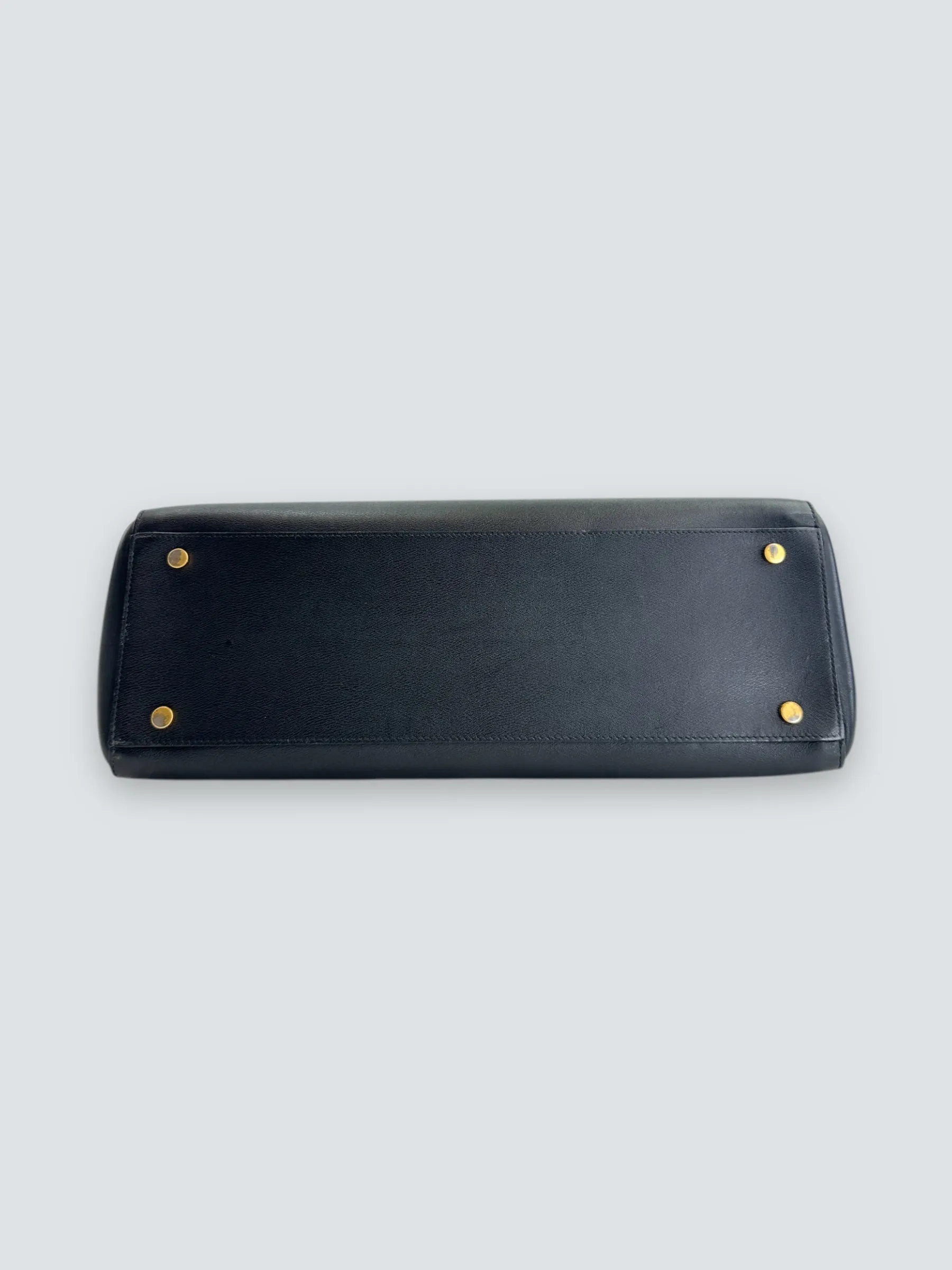 Smythson Black Leather Luggage Tote