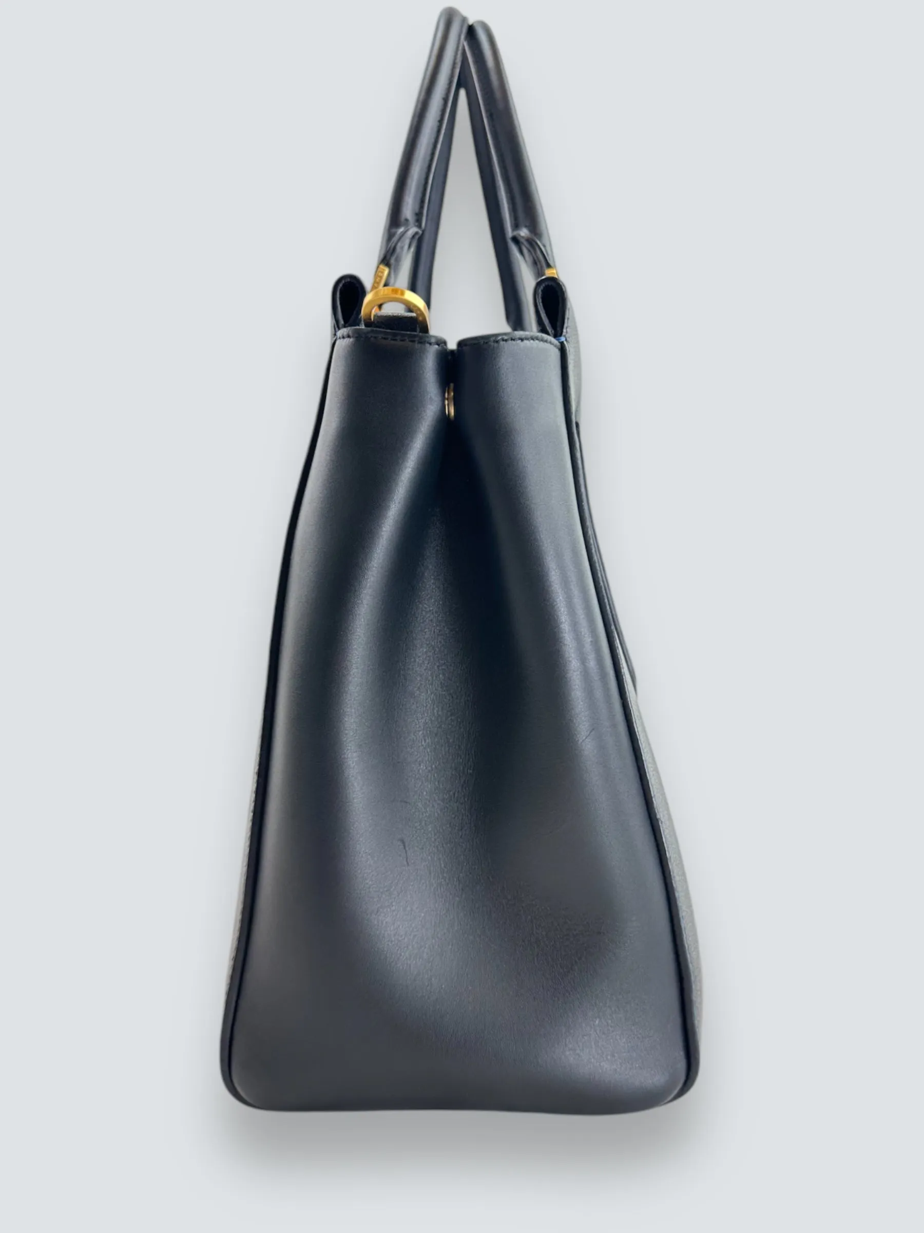 Smythson Black Leather Luggage Tote