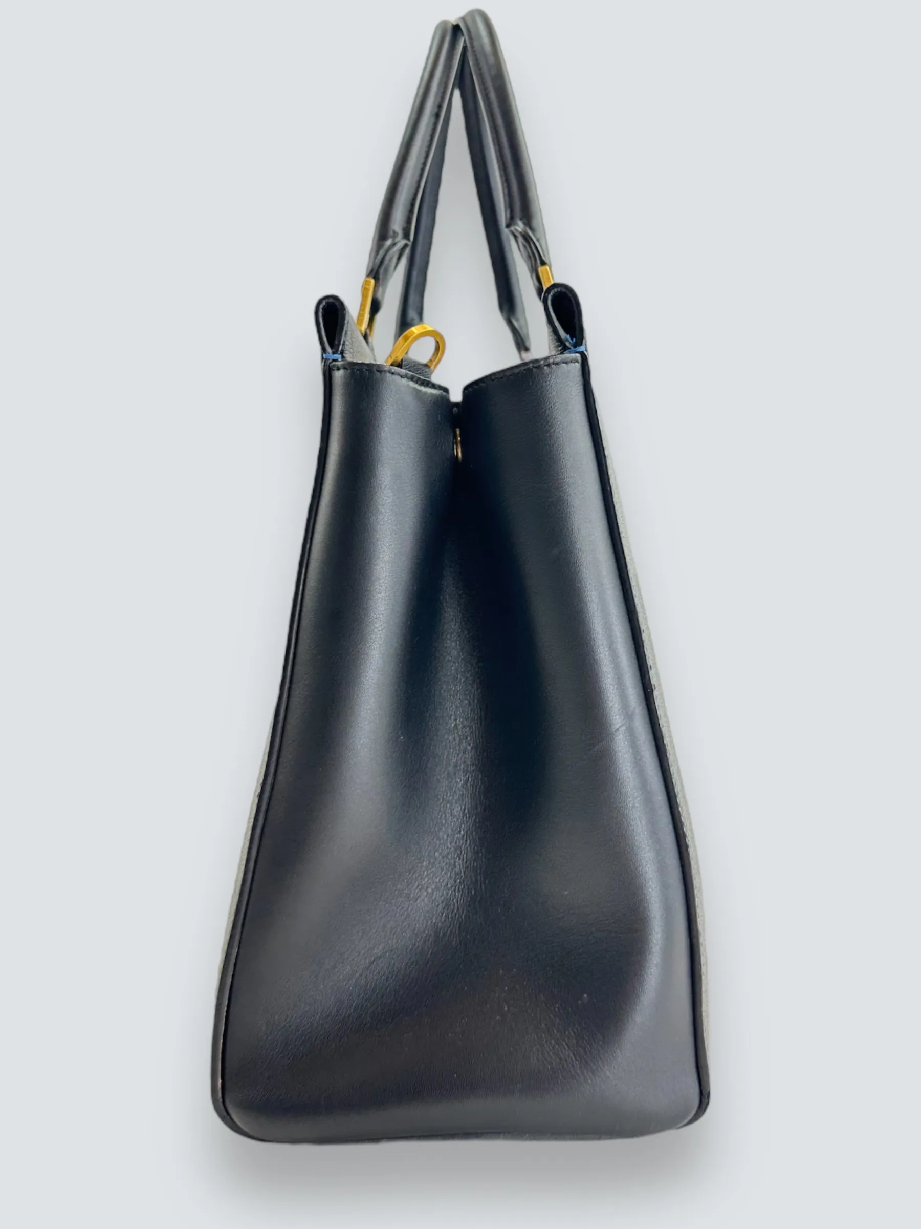 Smythson Black Leather Luggage Tote