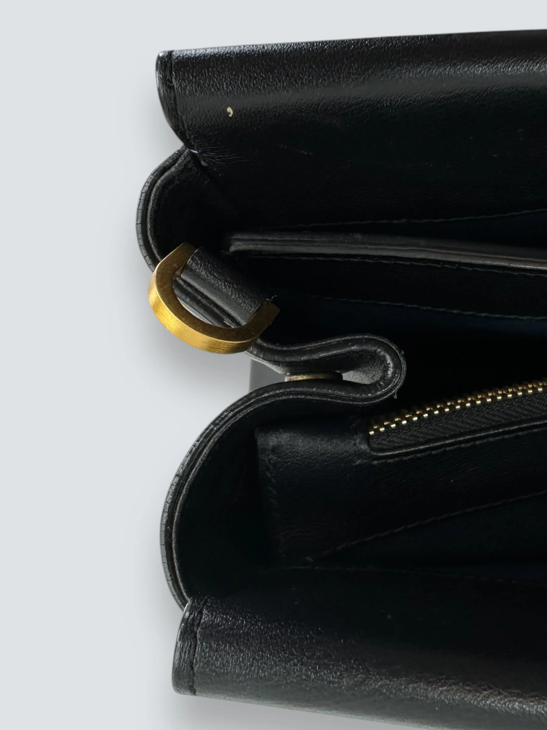 Smythson Black Leather Luggage Tote