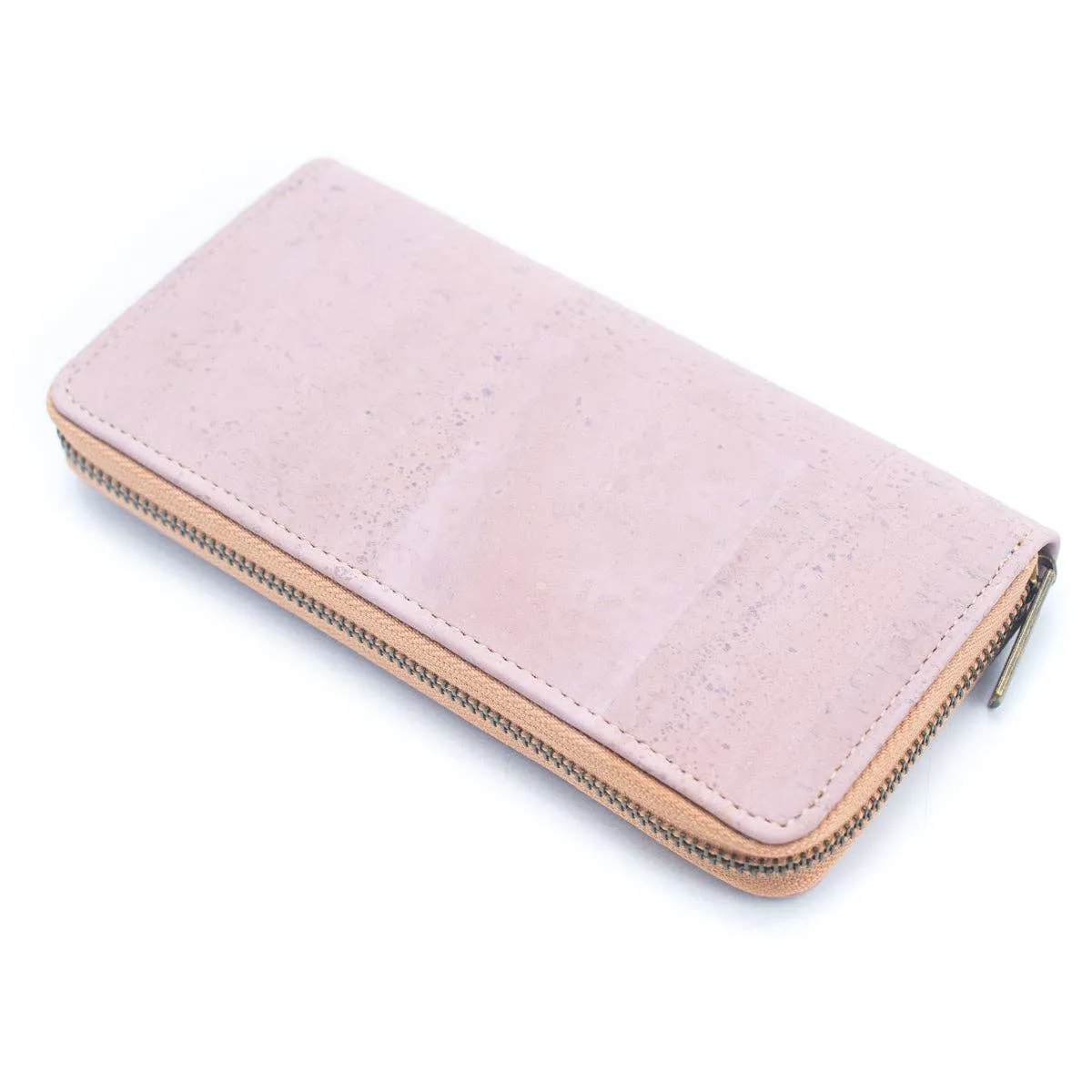 Solid color cork  women card zipper vegan wallet BAGP-245