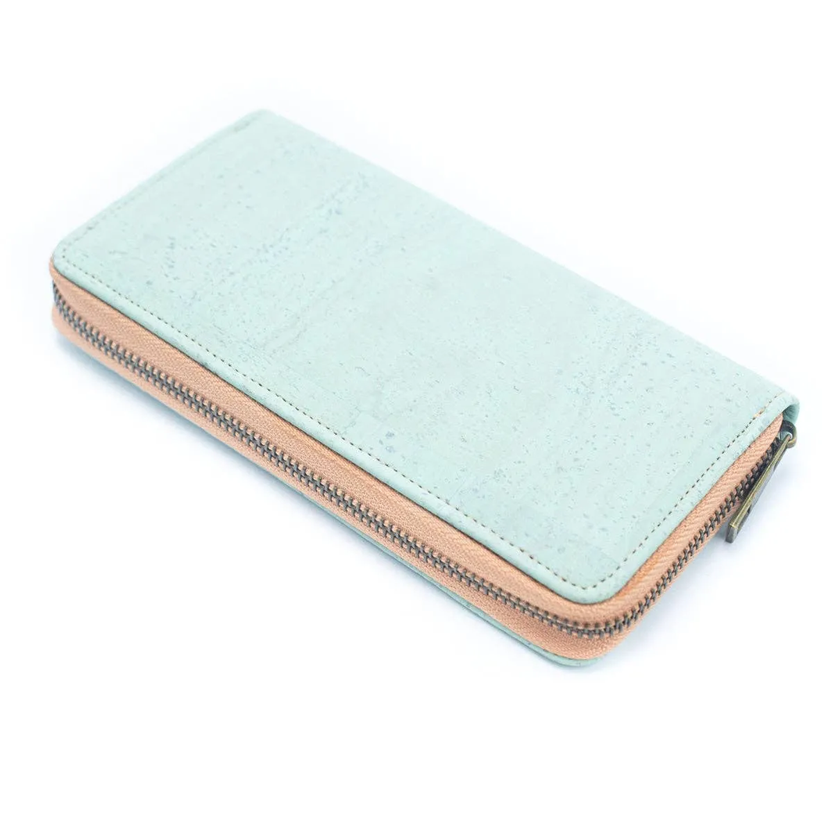 Solid color cork  women card zipper vegan wallet BAGP-245