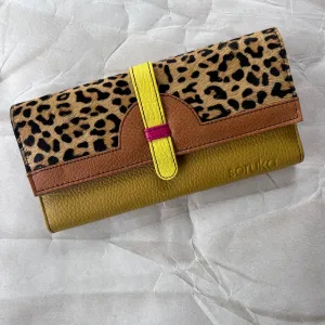 Soruka - Half Moon Wallet with Animal Print, Honey