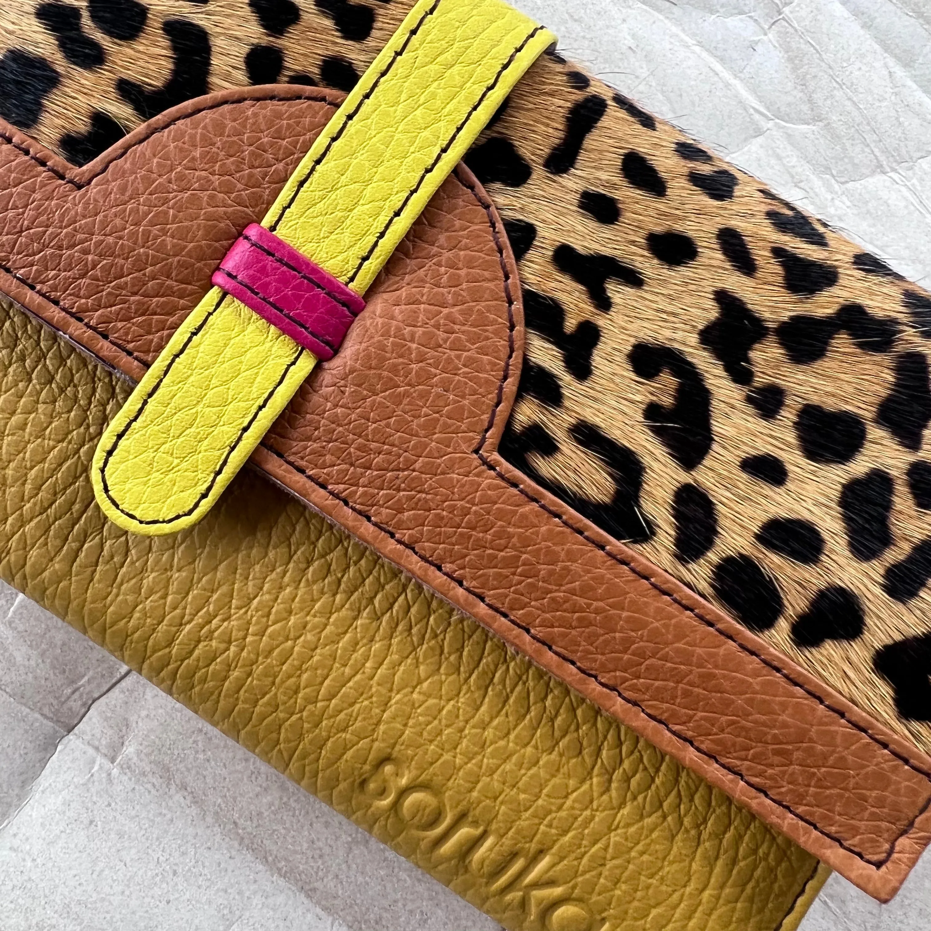 Soruka - Half Moon Wallet with Animal Print, Honey