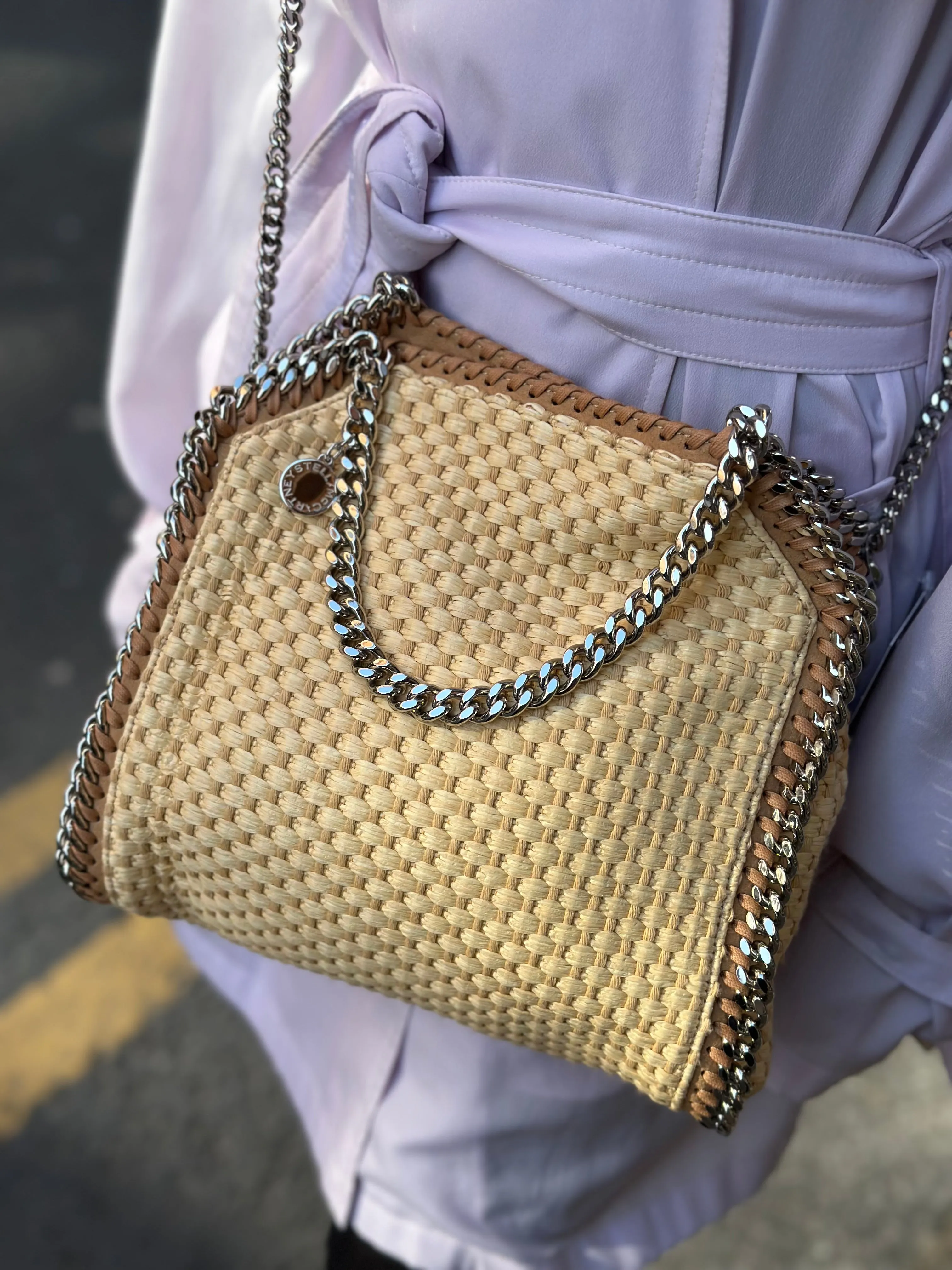 Stella McCartney Mini Woven Straw Falabella