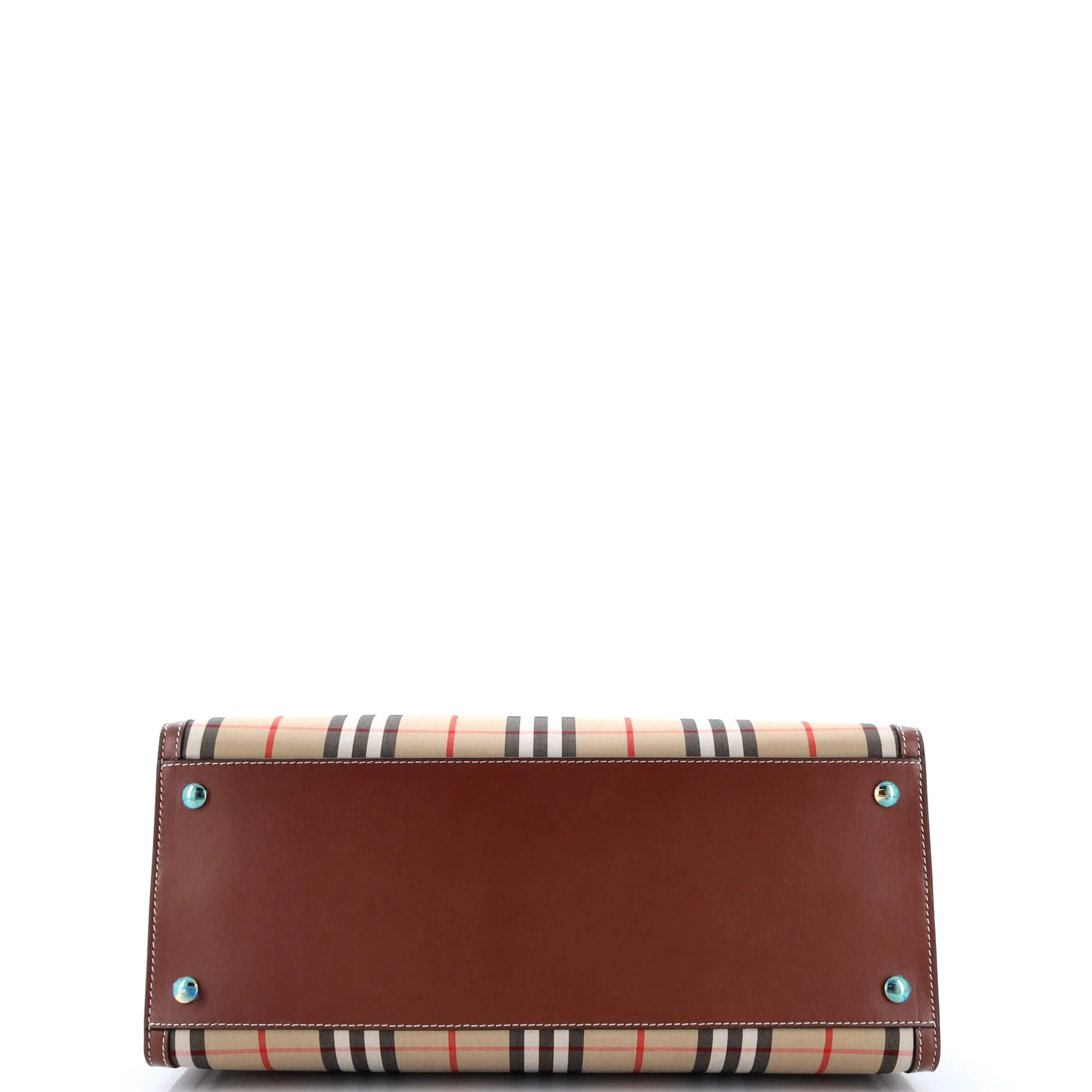 Title Two Handle Tote Vintage Check Canvas and Leather Medium