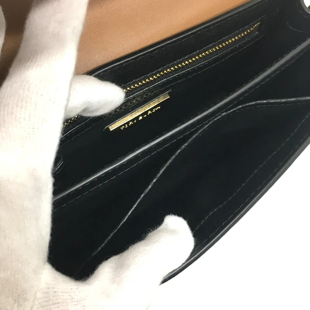 Tory Burch Shoulder Bag leather black logo Chain Women Used