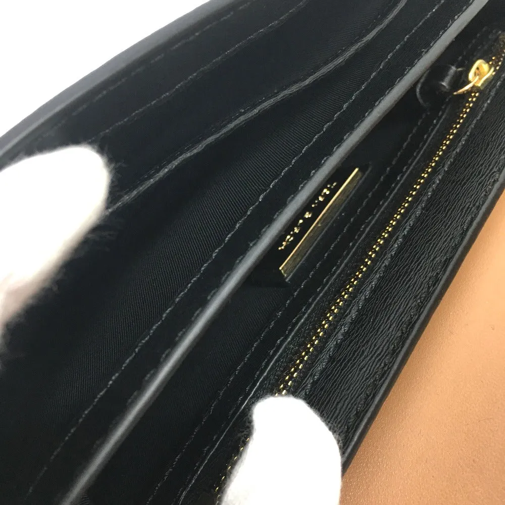 Tory Burch Shoulder Bag leather black logo Chain Women Used
