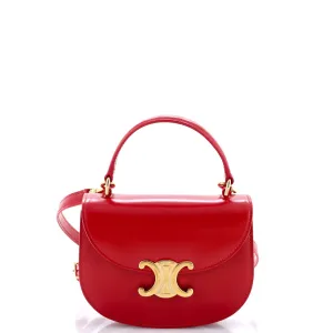 Triomphe Besace Clea Top Handle Flap Bag Leather Mini