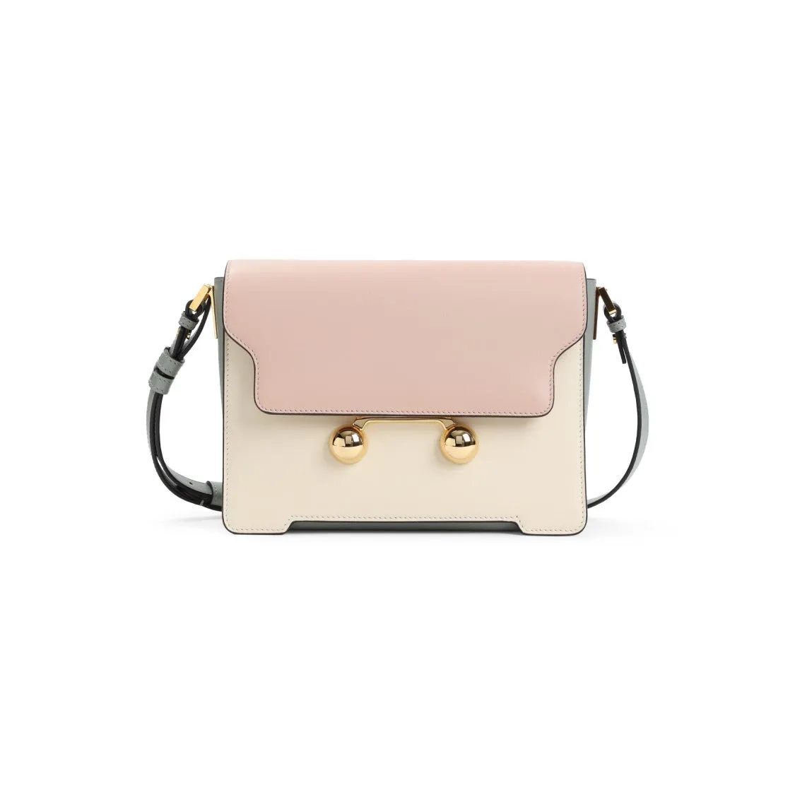 Trunkaroo Medium Beige And Pink Leather Shoulder Bag