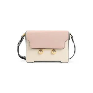 Trunkaroo Medium Beige And Pink Leather Shoulder Bag