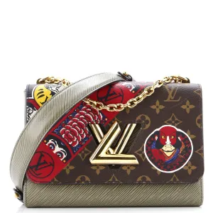 Twist Handbag Limited Edition Kabuki Stickers Monogram Canvas and Epi Leather MM