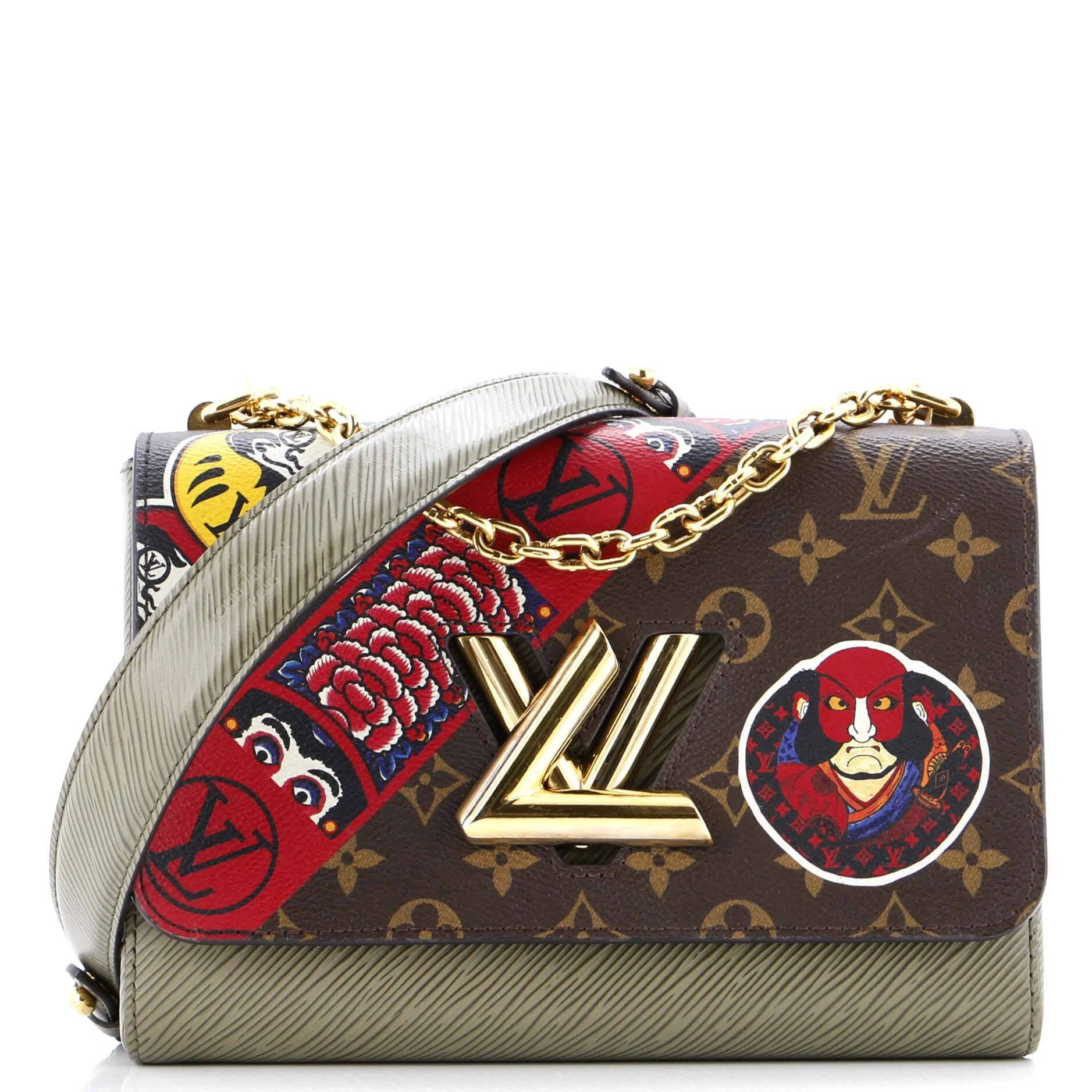 Twist Handbag Limited Edition Kabuki Stickers Monogram Canvas and Epi Leather MM