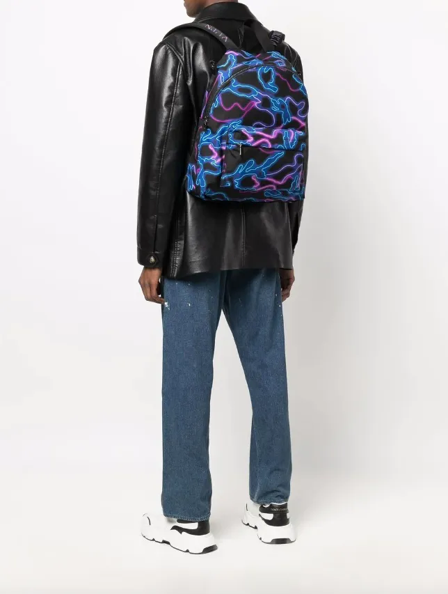 Valentino Garavani Camou neon-print backpack