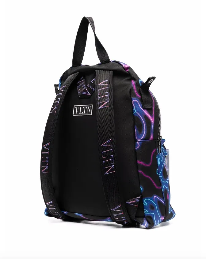 Valentino Garavani Camou neon-print backpack