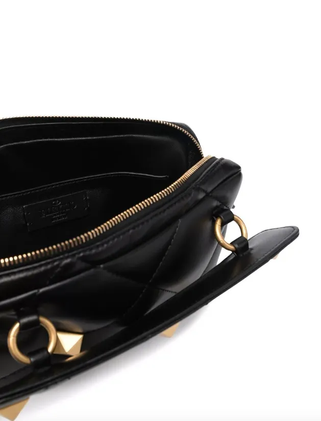 Valentino Garavani Roman Stud diamond-quilted clutch bag