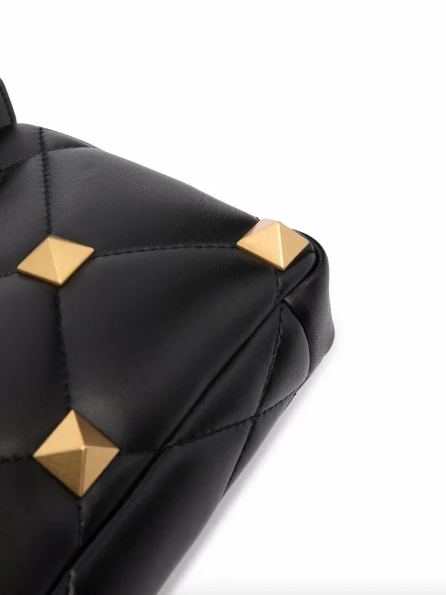 Valentino Garavani Roman Stud diamond-quilted clutch bag