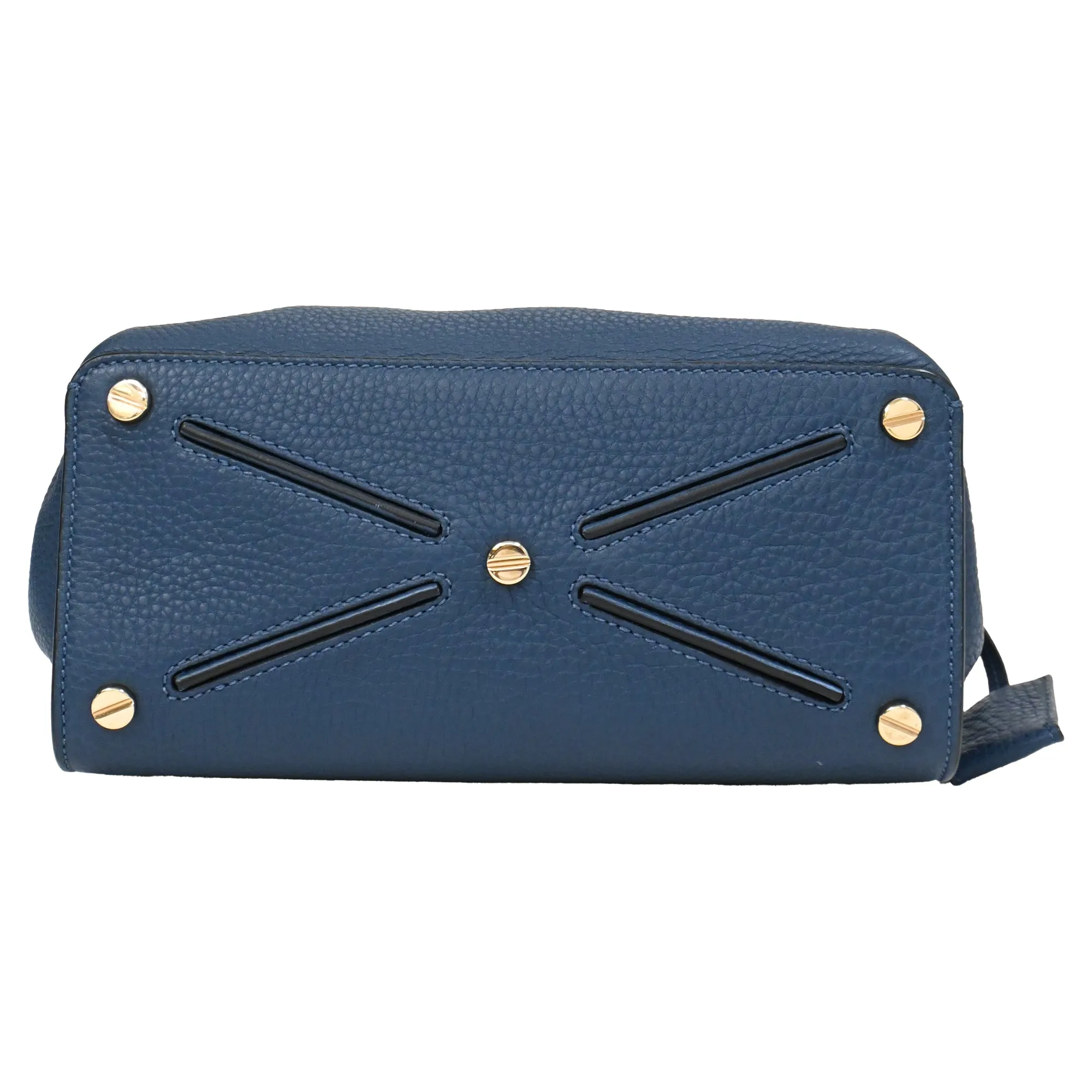 Valentino Joylock Textured-Shoulder Bag In Blue Leather