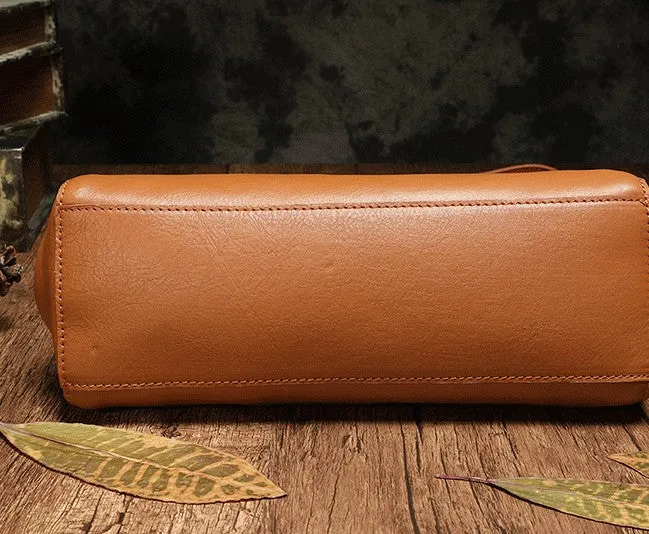 Vintage Fashion Leather Brown Black Handbag Shoulder Bag Work Purse For Women