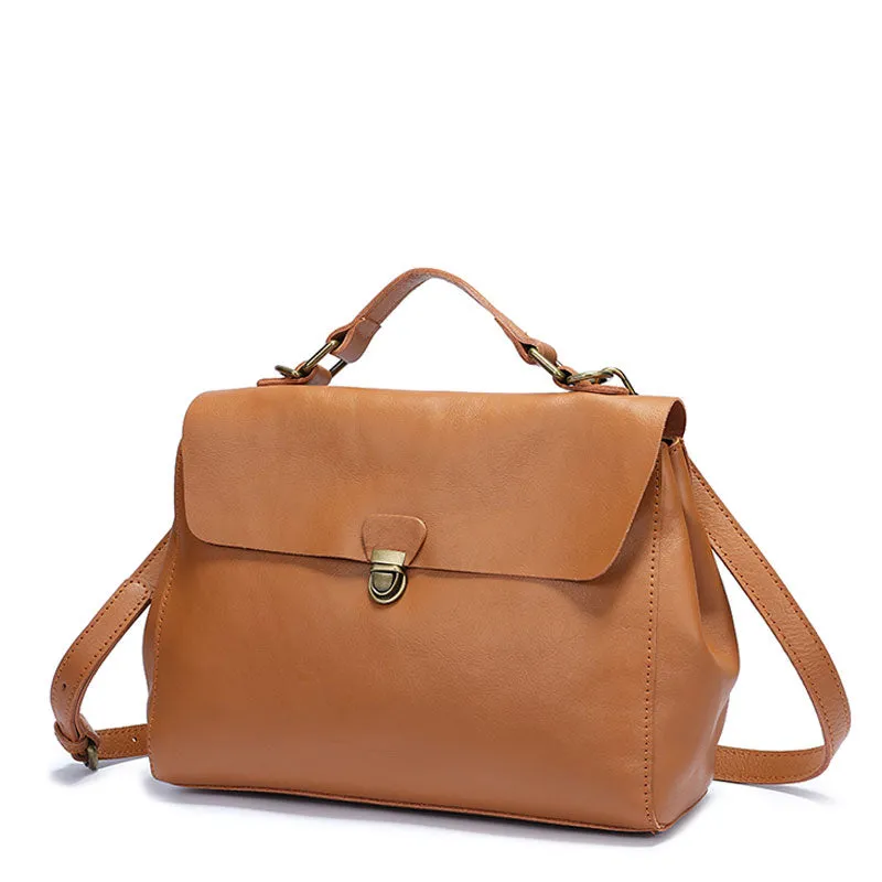Vintage Fashion Leather Brown Black Handbag Shoulder Bag Work Purse For Women