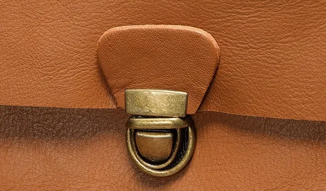 Vintage Fashion Leather Brown Black Handbag Shoulder Bag Work Purse For Women