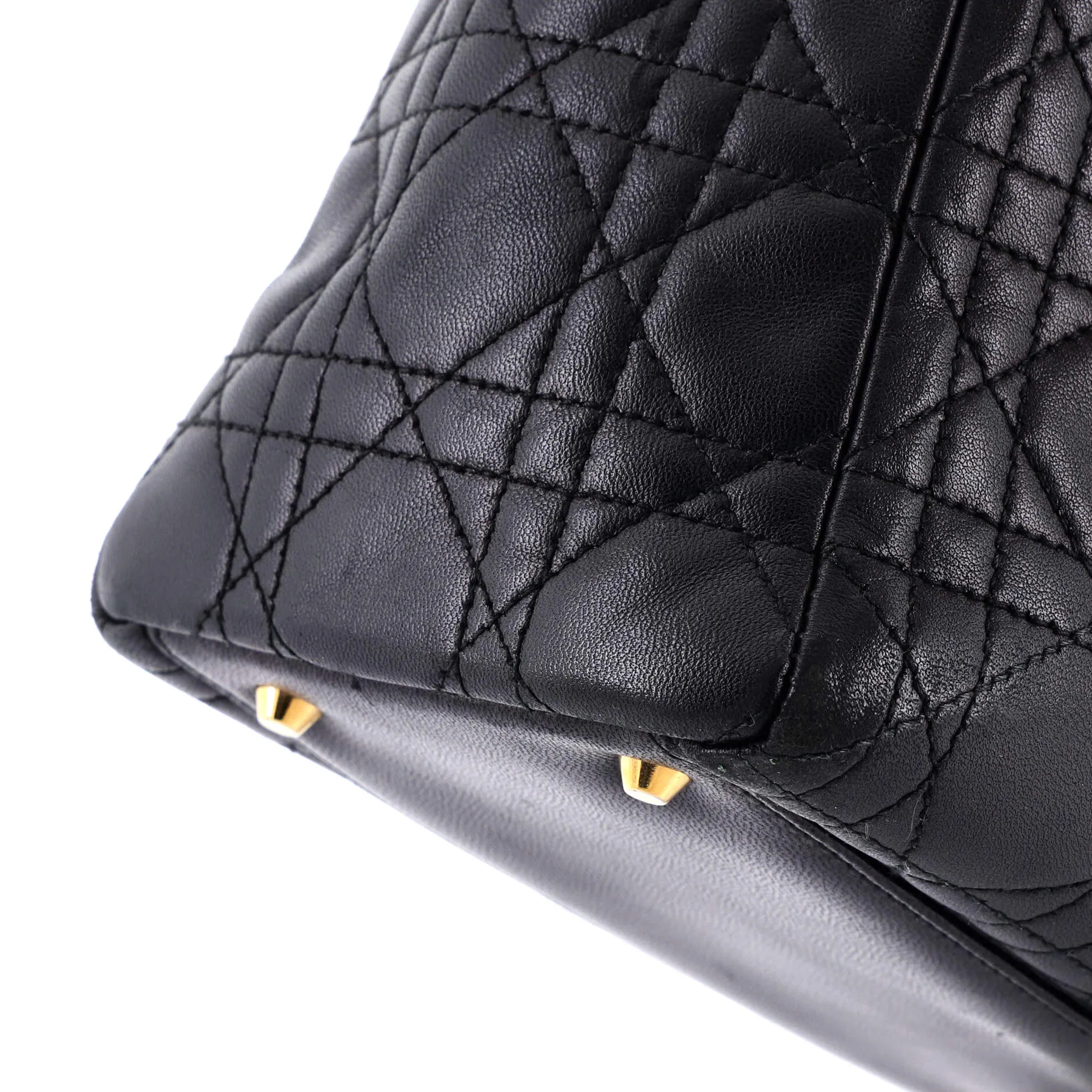 Vintage Lady Dior Bag Cannage Quilt Lambskin Medium