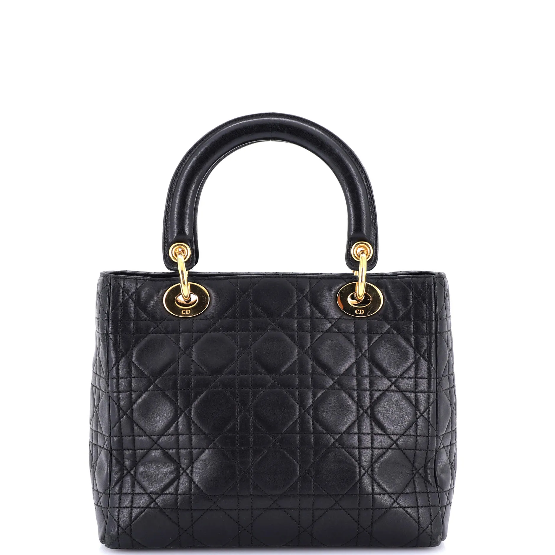 Vintage Lady Dior Bag Cannage Quilt Lambskin Medium
