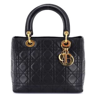 Vintage Lady Dior Bag Cannage Quilt Lambskin Medium
