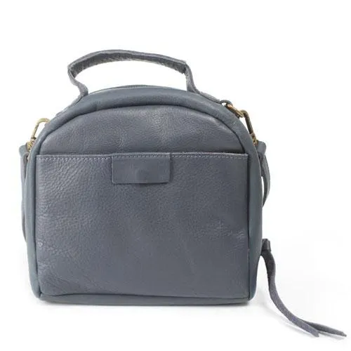 Vintage WOmens Grey Leather Satchel Handbag Leather Women's Satchel Shoulder Bag for Ladies