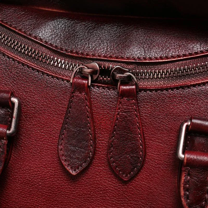 Vintage Womens Red Leather Handbag Purses Shoulder Handbag Purse Vintage Style Handbags for Ladies