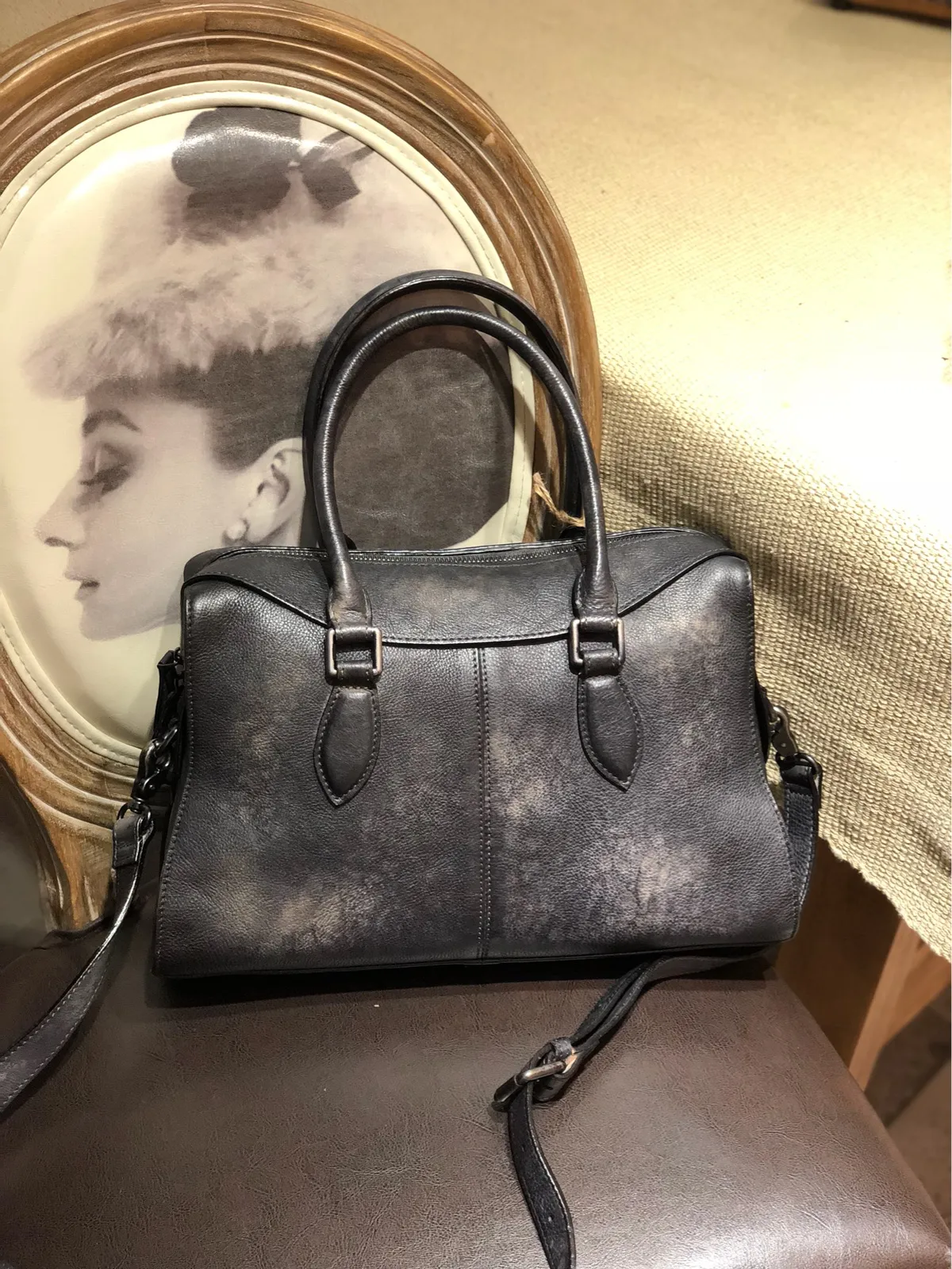 Vintage Womens Red Leather Handbag Purses Shoulder Handbag Purse Vintage Style Handbags for Ladies